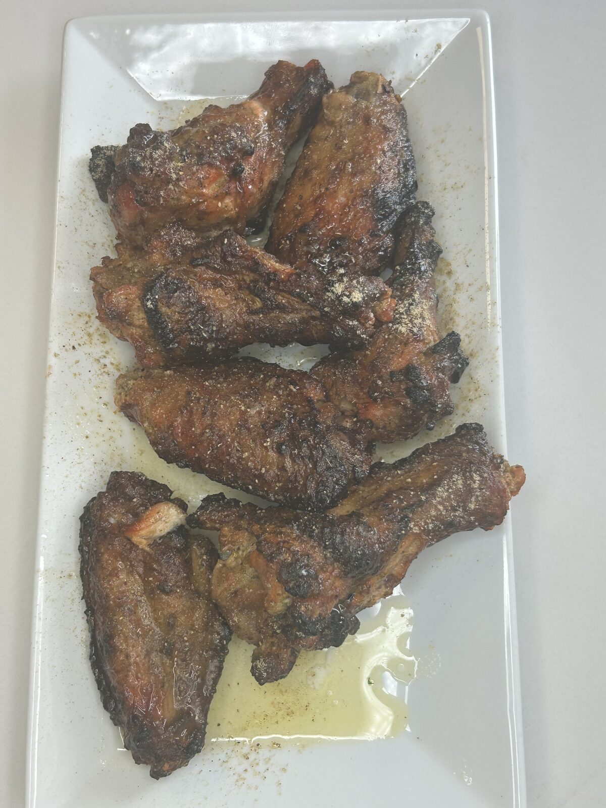 Tandoori spiced chicken wings with lemon pepper
